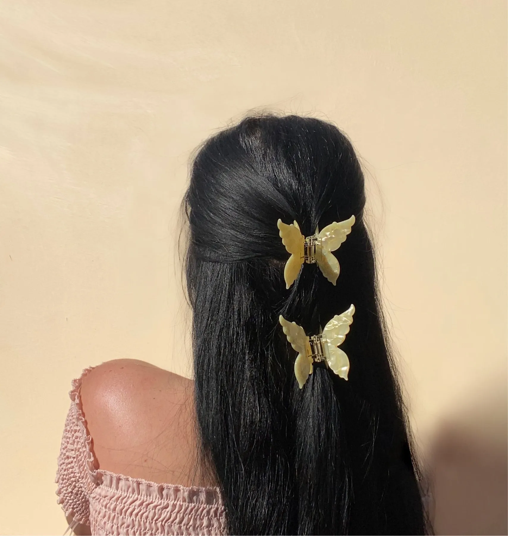 Butterfly Claw Clip - BUTTER YELLOW