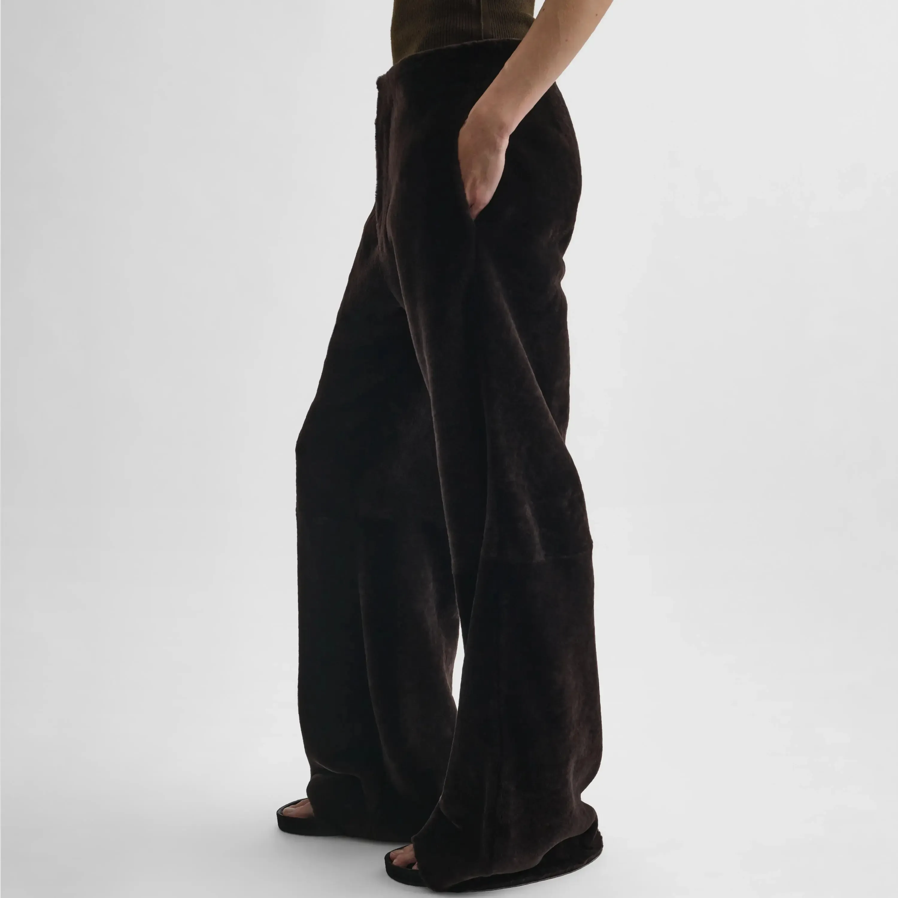 BUZZED TROUSERS | caviar shearling