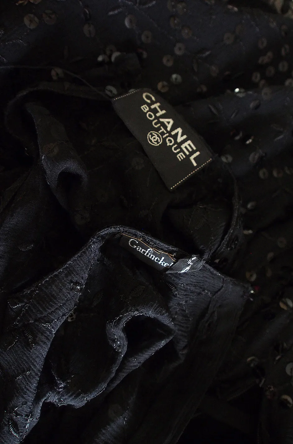c 1983-85 Heavily Sequinned Chanel Silk Chiffon Dress