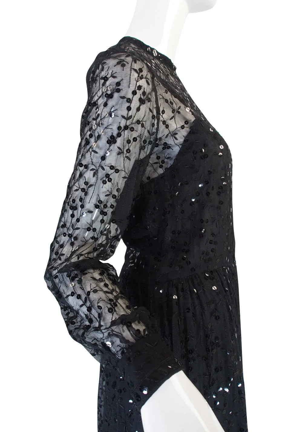 c 1983-85 Heavily Sequinned Chanel Silk Chiffon Dress