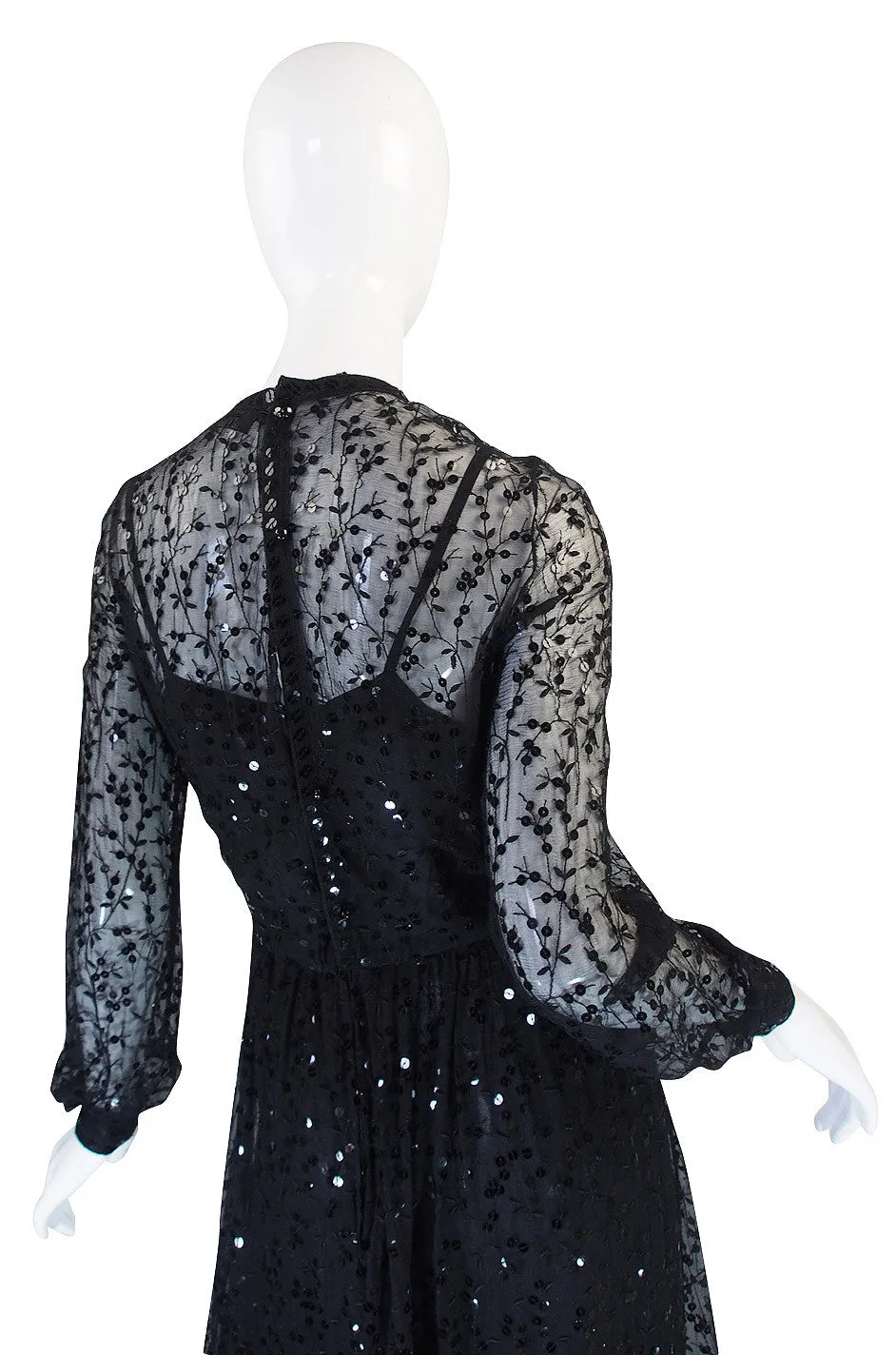 c 1983-85 Heavily Sequinned Chanel Silk Chiffon Dress