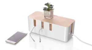 Cable Organizer with Bamboo Lid