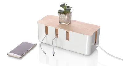 Cable Organizer with Bamboo Lid