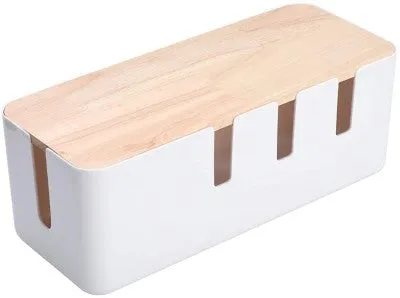 Cable Organizer with Bamboo Lid