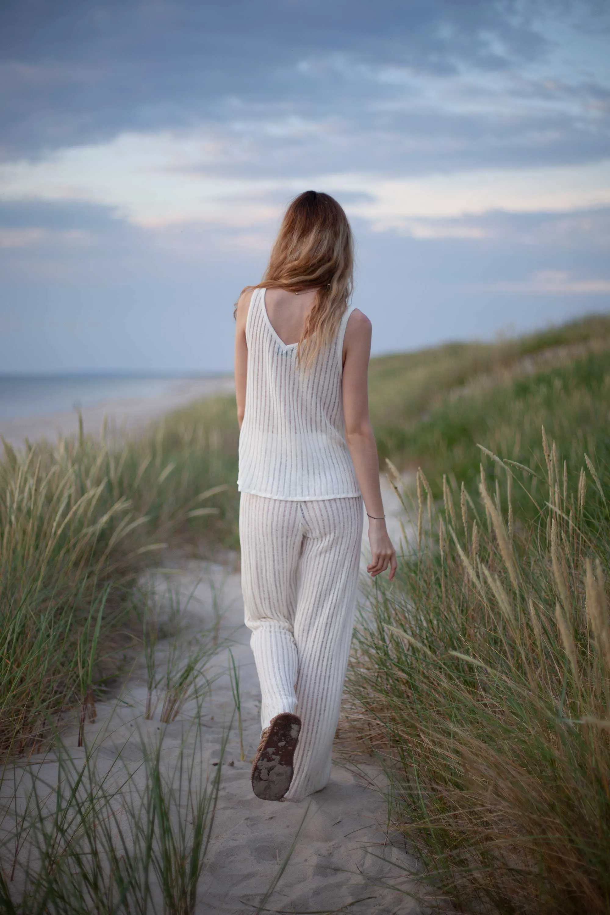 Caldo Linen Tank Top White