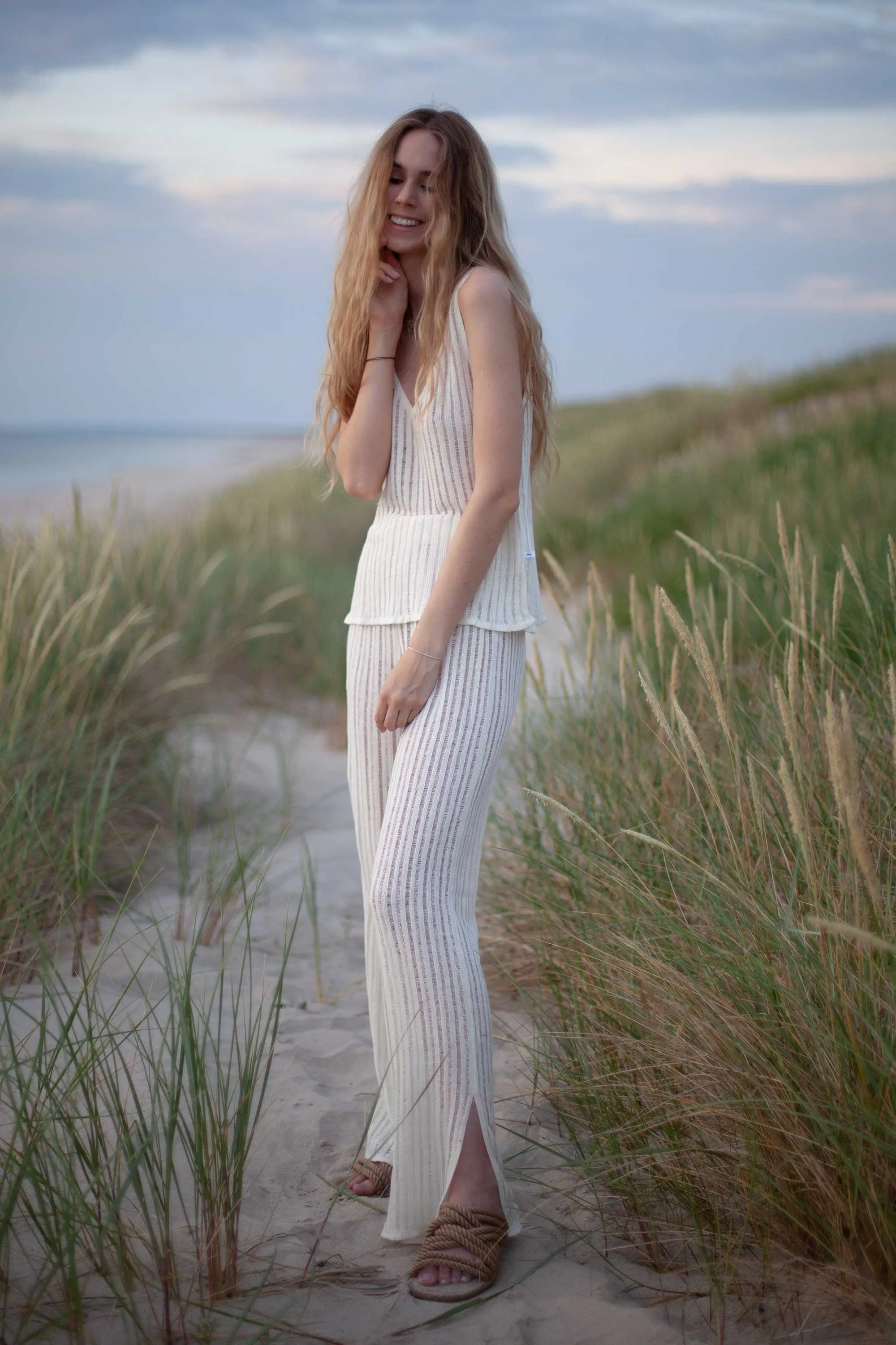 Caldo Linen Tank Top White