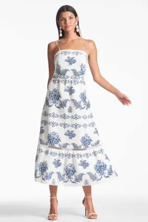 Calista Dress - Indigo/Ivory Garland - Final Sale