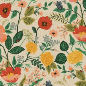 Camont - Poppy Fields - Natural Unbleached Canvas  by Rifle Paper Co. for Cotton   Steel Fabrics