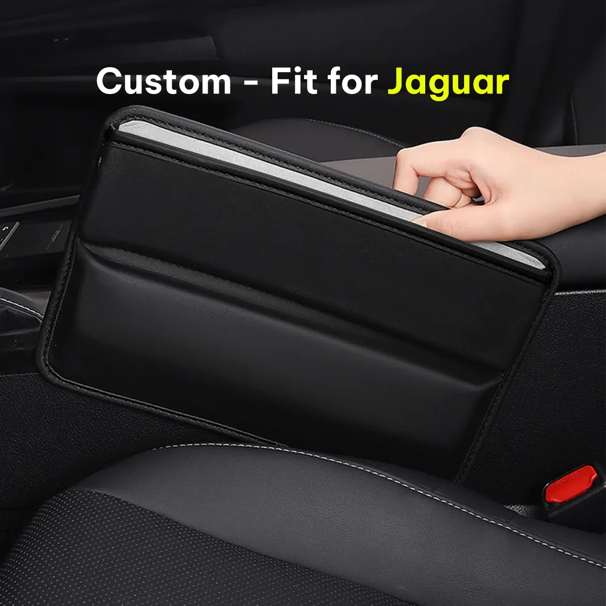 Car Seat Gap Filler Organizer, Custom-Fit For Car, Multifunctional PU Leather Console Side Pocket Organizer for Cellphones, Cards, Wallets, Keys WAJG226