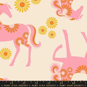 Carousel Horse Canvas in Natural --- Carousel by Melody Miller--  Ruby Star Society -- Moda Fabrics