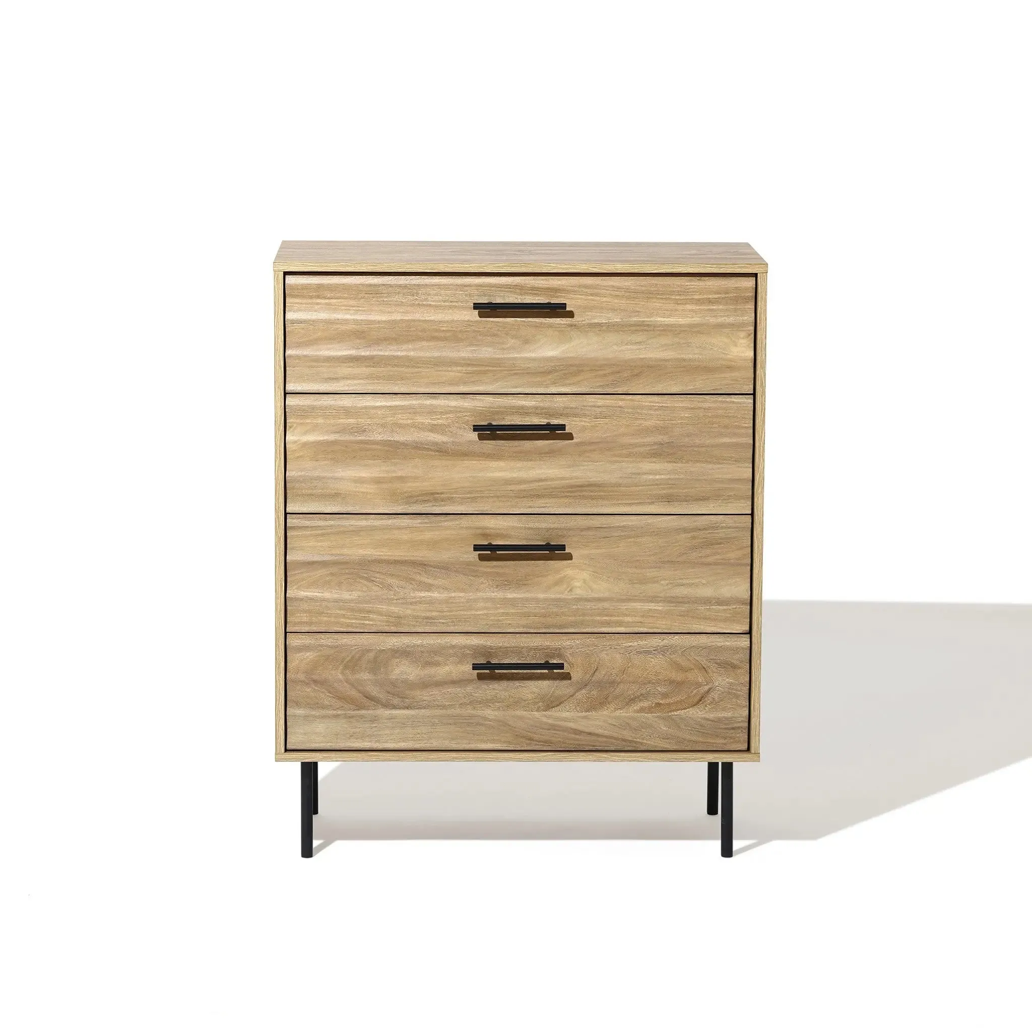 Casper mid-century modern 4-drawer chest with metal legs