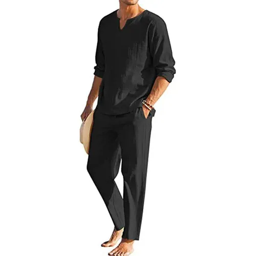 Casual Cotton Linen Two-Piece Men’s Set – Naturally Stylish, Effortlessly Cool - SALE
