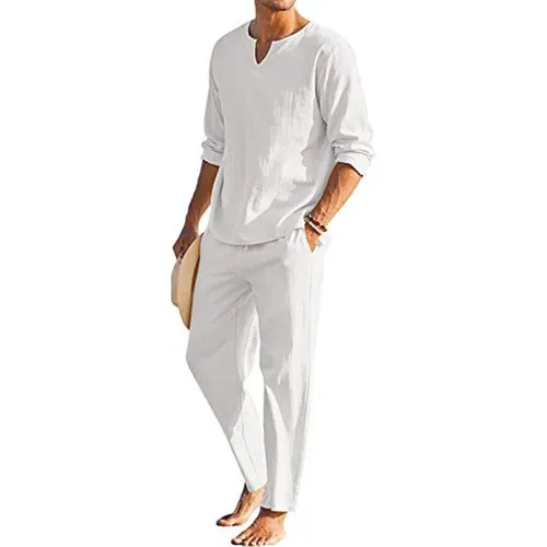 Casual Cotton Linen Two-Piece Men’s Set – Naturally Stylish, Effortlessly Cool - SALE