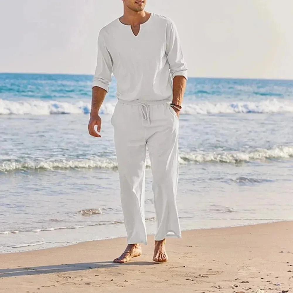 Casual Cotton Linen Two-Piece Men’s Set – Naturally Stylish, Effortlessly Cool - SALE