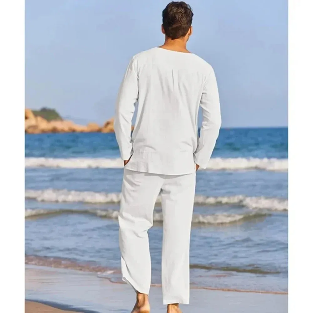 Casual Cotton Linen Two-Piece Men’s Set – Naturally Stylish, Effortlessly Cool - SALE