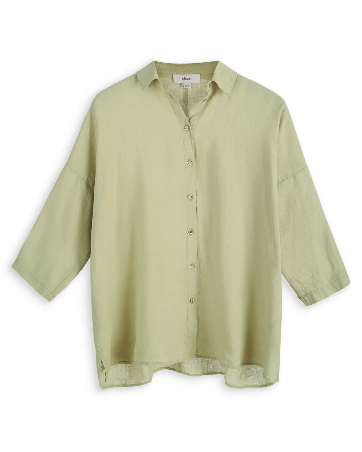 Cathy - Linen Blouse in Pistachio