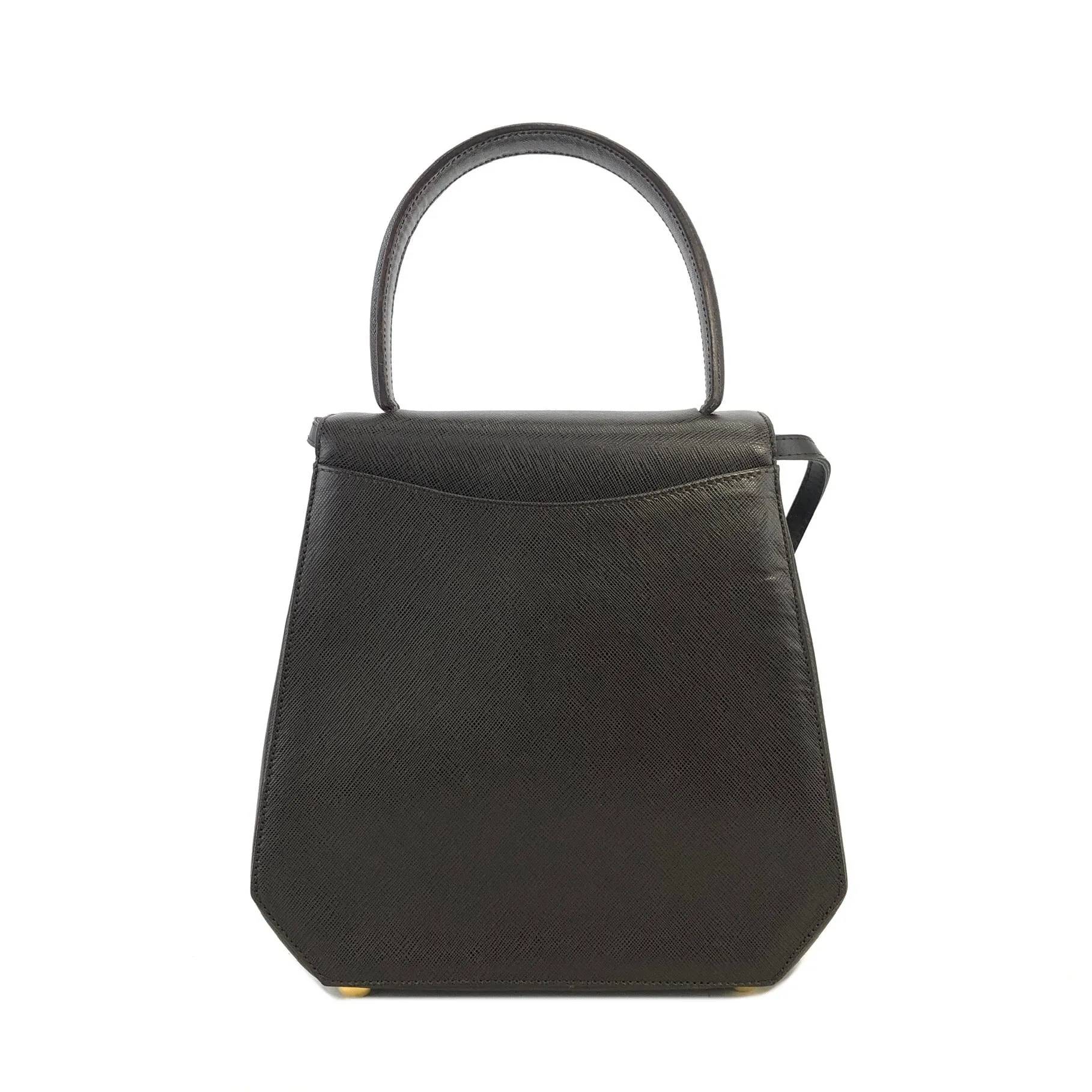 CELINE Triomphe Leather 2way shoulder bag Brown Vintage Old Celine wne7kc