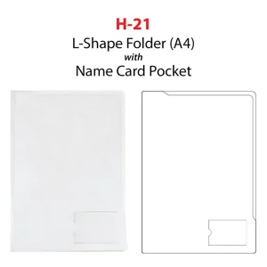 Centre Pvc Transparent L-shaped Folder With Label Slot A4