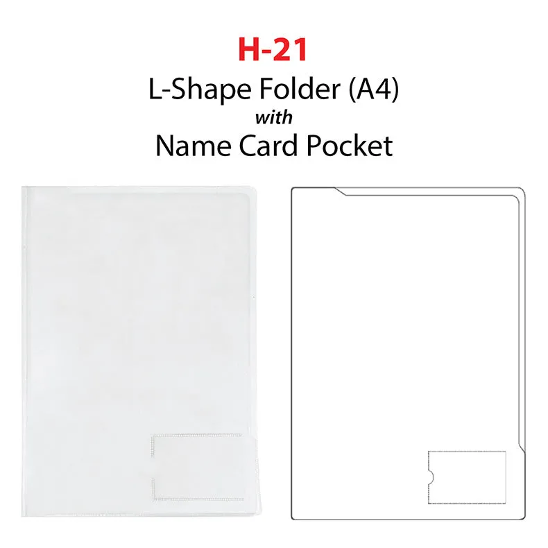 Centre Pvc Transparent L-shaped Folder With Label Slot A4