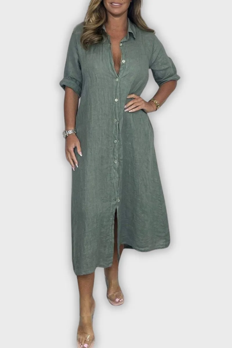 Chantel - Linen Shirt Dress