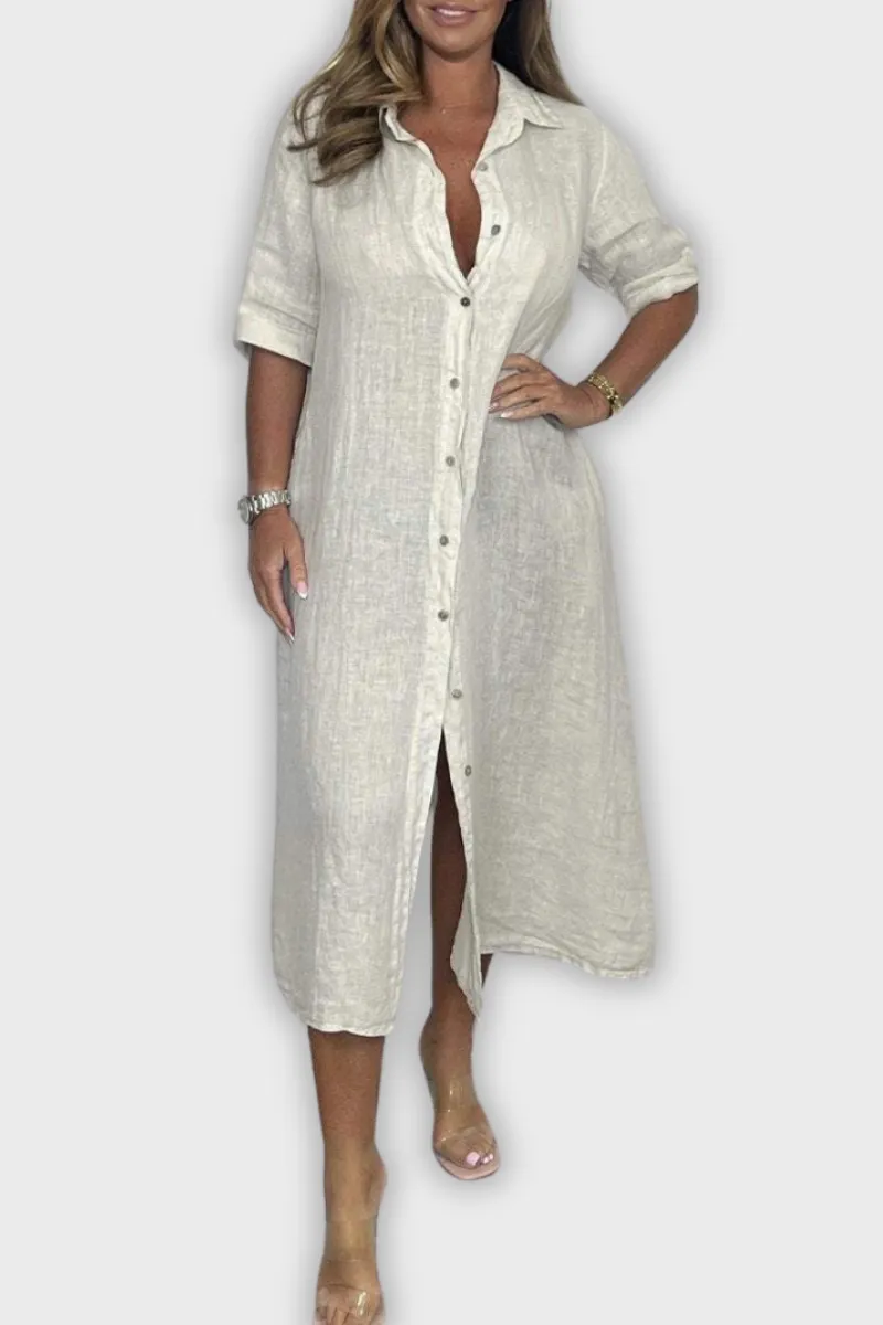 Chantel - Linen Shirt Dress