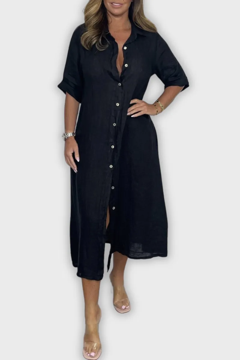 Chantel - Linen Shirt Dress