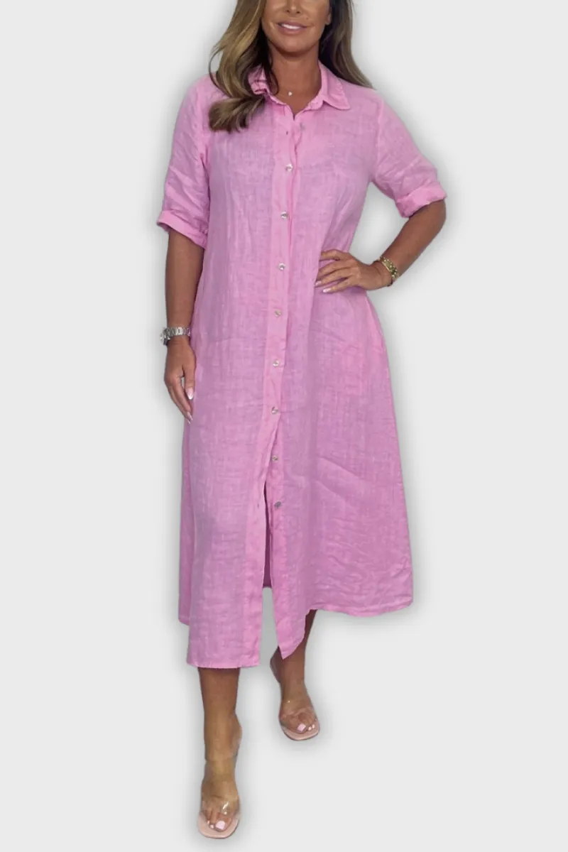 Chantel - Linen Shirt Dress