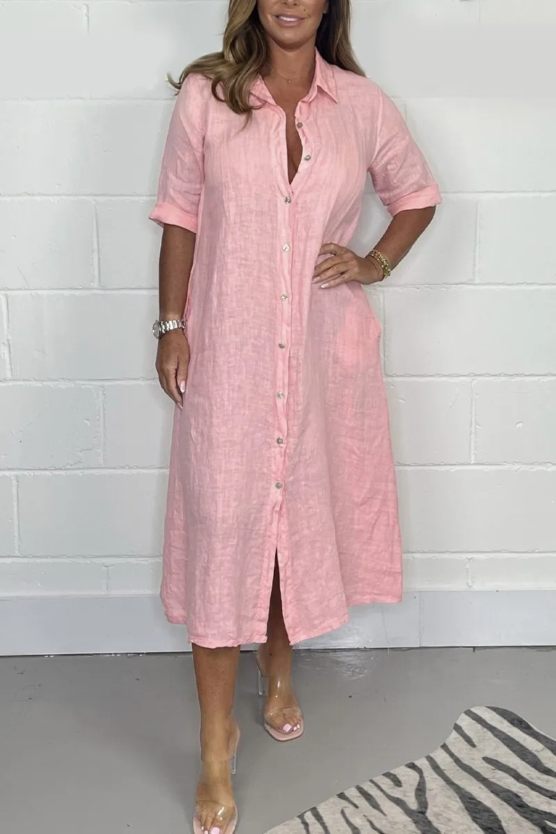 Chantel | Linen Shirt Dress