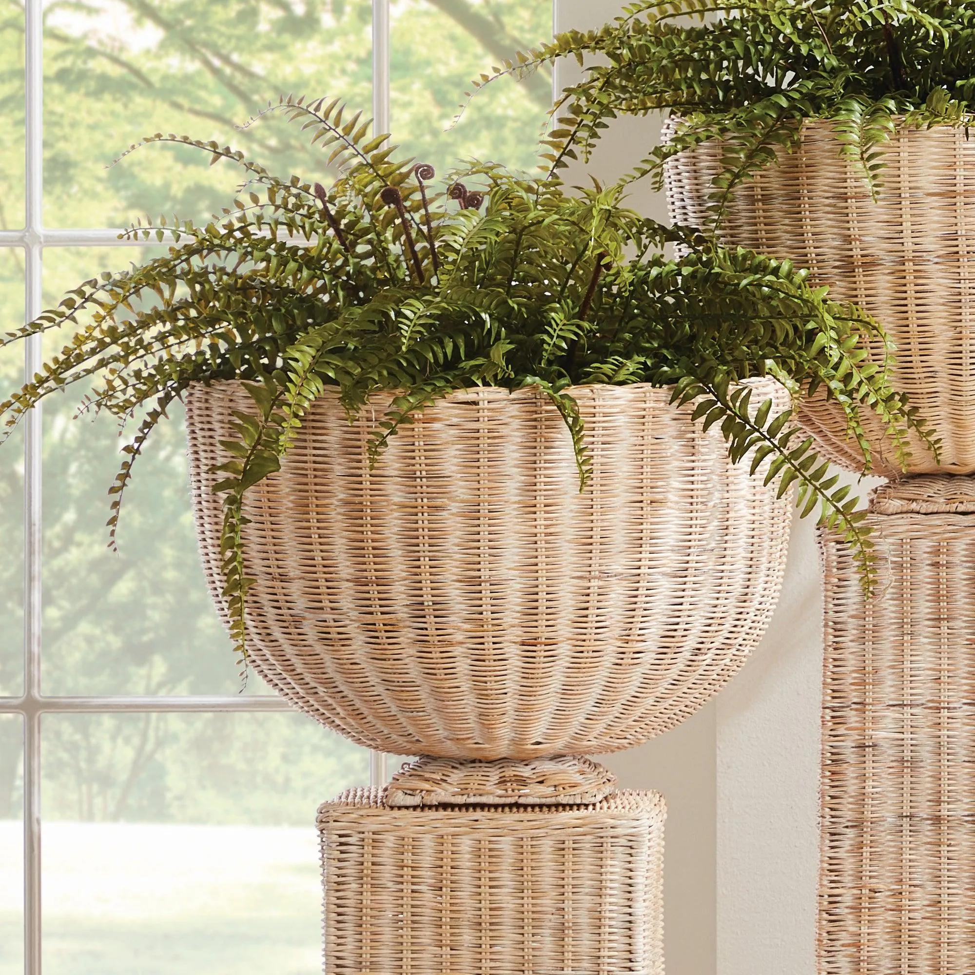 Charleston Rattan Footed Bowl