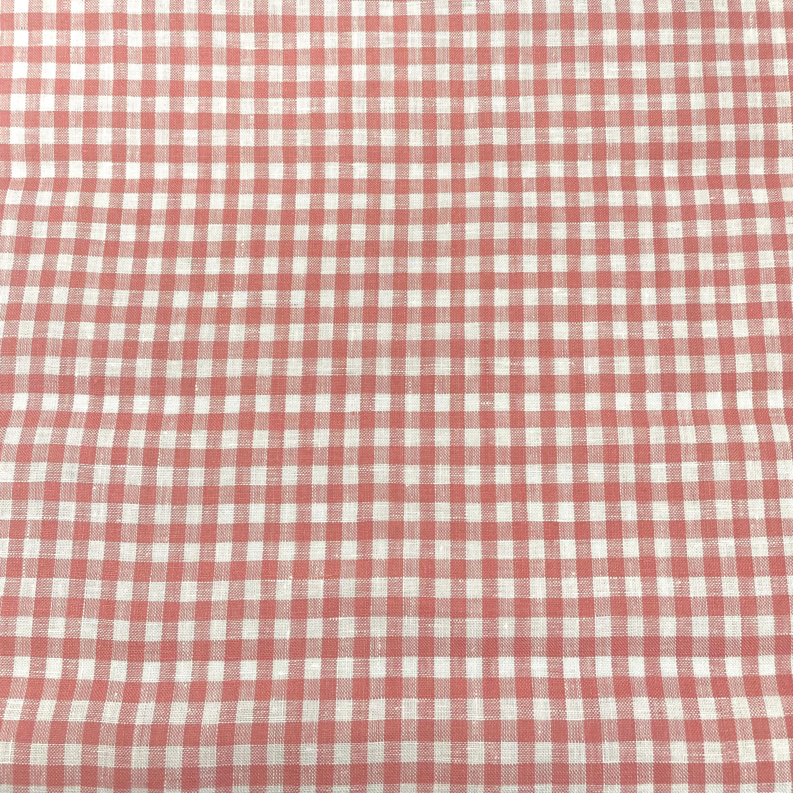 Checkered Pattern 100% Natural Linen Flat Roman Shade, Relaxed Roman Shade/CL1083