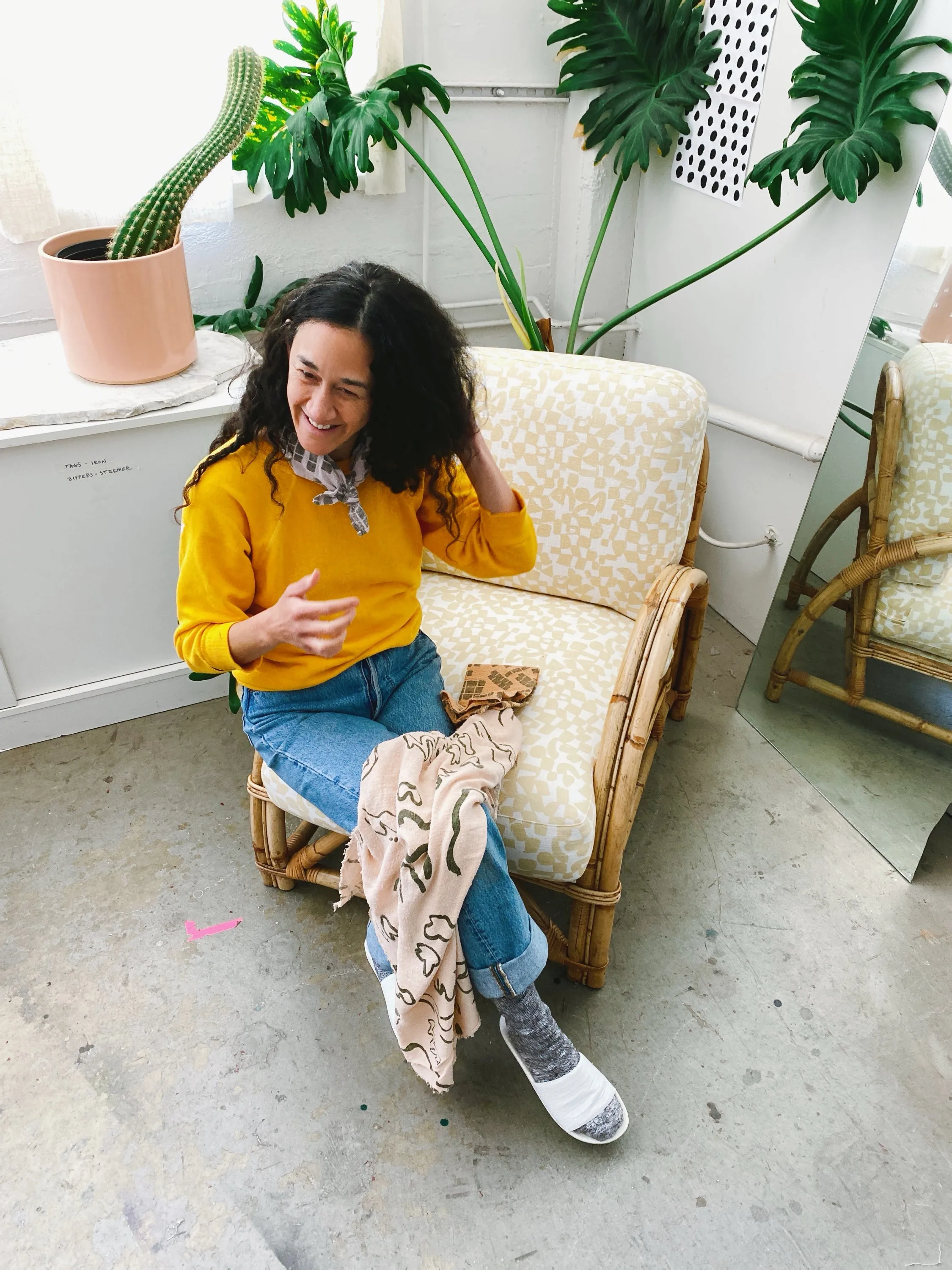 CHECKS in VANILLA - Fabric by the yard
