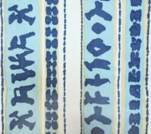 China Seas Fabric: Abaco Stripe - Custom Beiges / Blues on White on 100% Linen