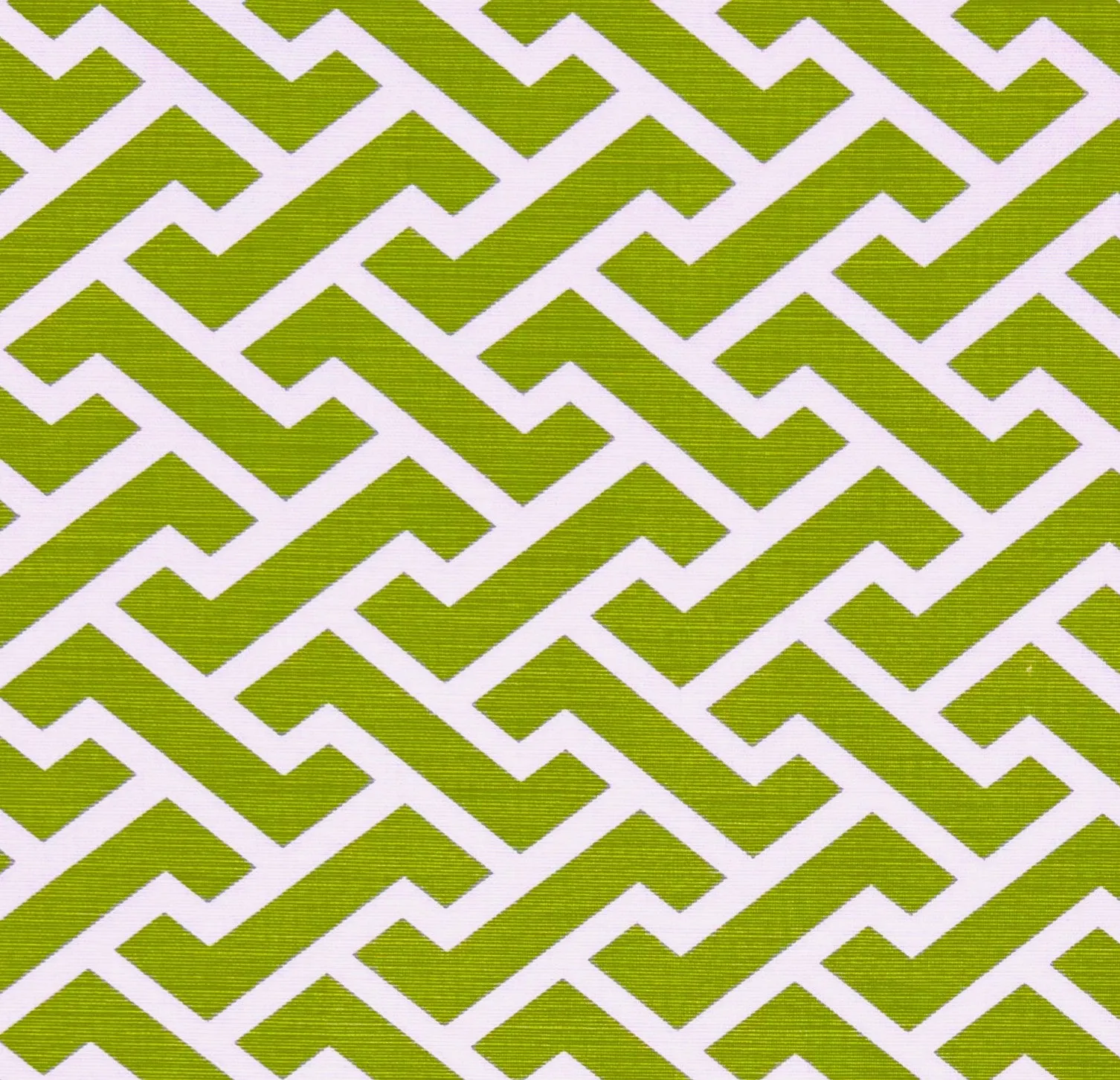 China Seas Fabric: Aga Reverse - Custom Jungle Green on White Belgian Linen / Cotton