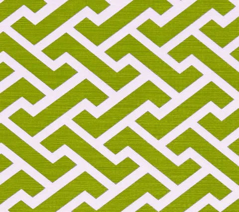 China Seas Fabric: Aga Reverse - Custom Jungle Green on White Belgian Linen / Cotton