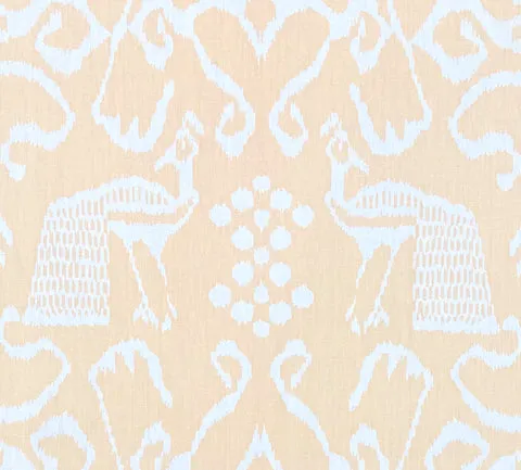 China Seas Fabric: Bali II - Custom Pale Pink on Tinted Belgian Linen / Cotton