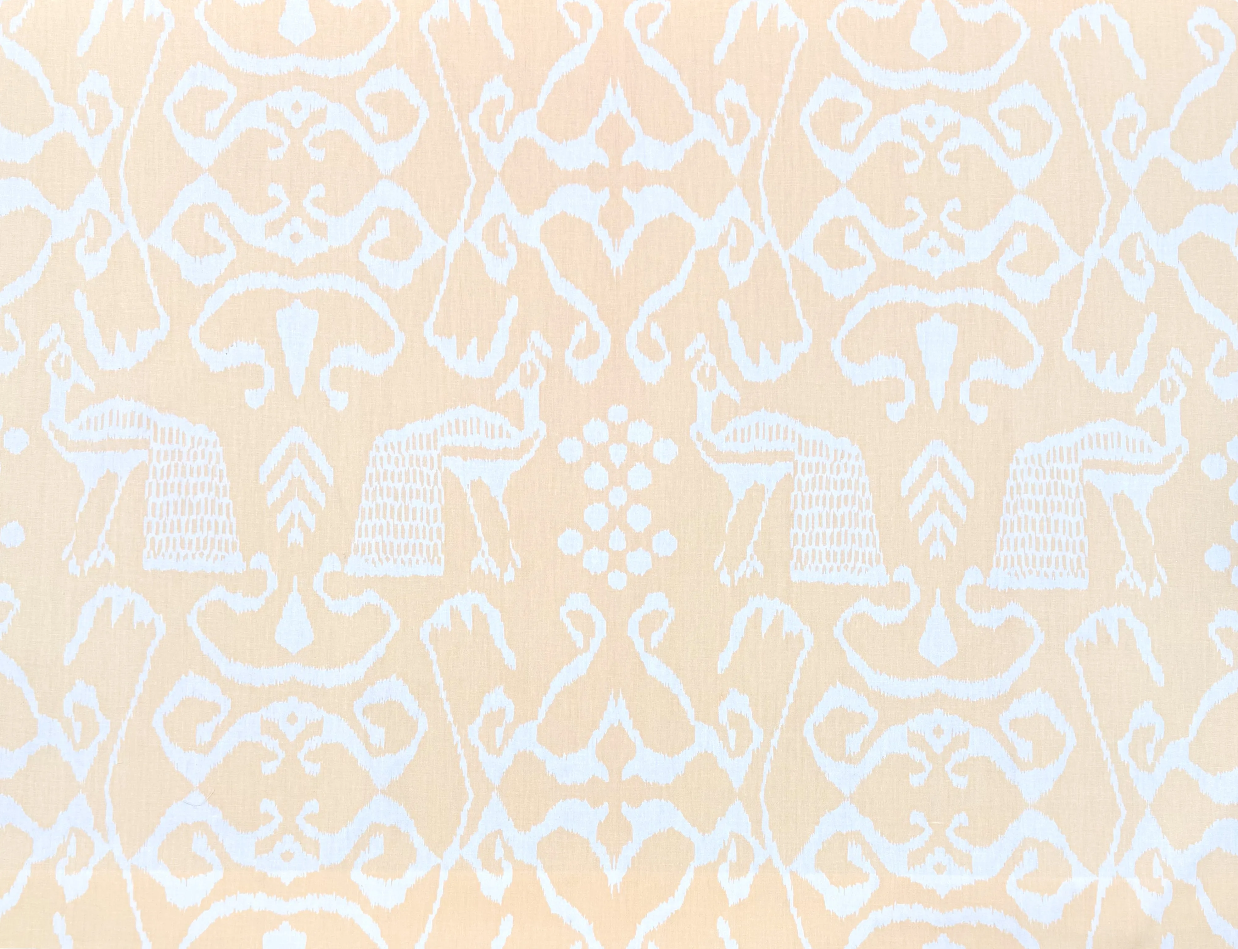 China Seas Fabric: Bali II - Custom Pale Pink on Tinted Belgian Linen / Cotton