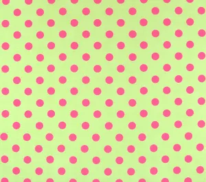 China Seas Fabric: Charade - Custom Lime Green / Pink Dots on Belgian Linen/Cotton