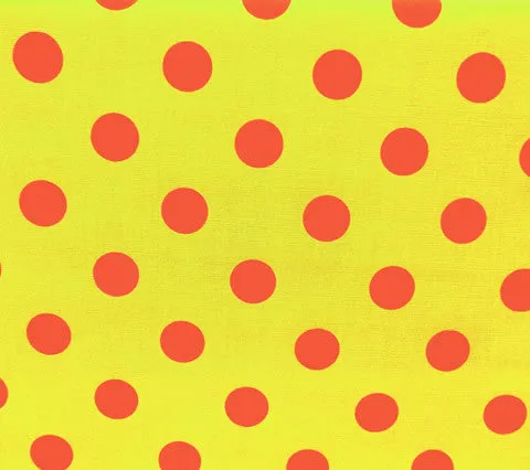 China Seas Fabric: Charade - Custom Lime Green / Pink Dots on Belgian Linen/Cotton