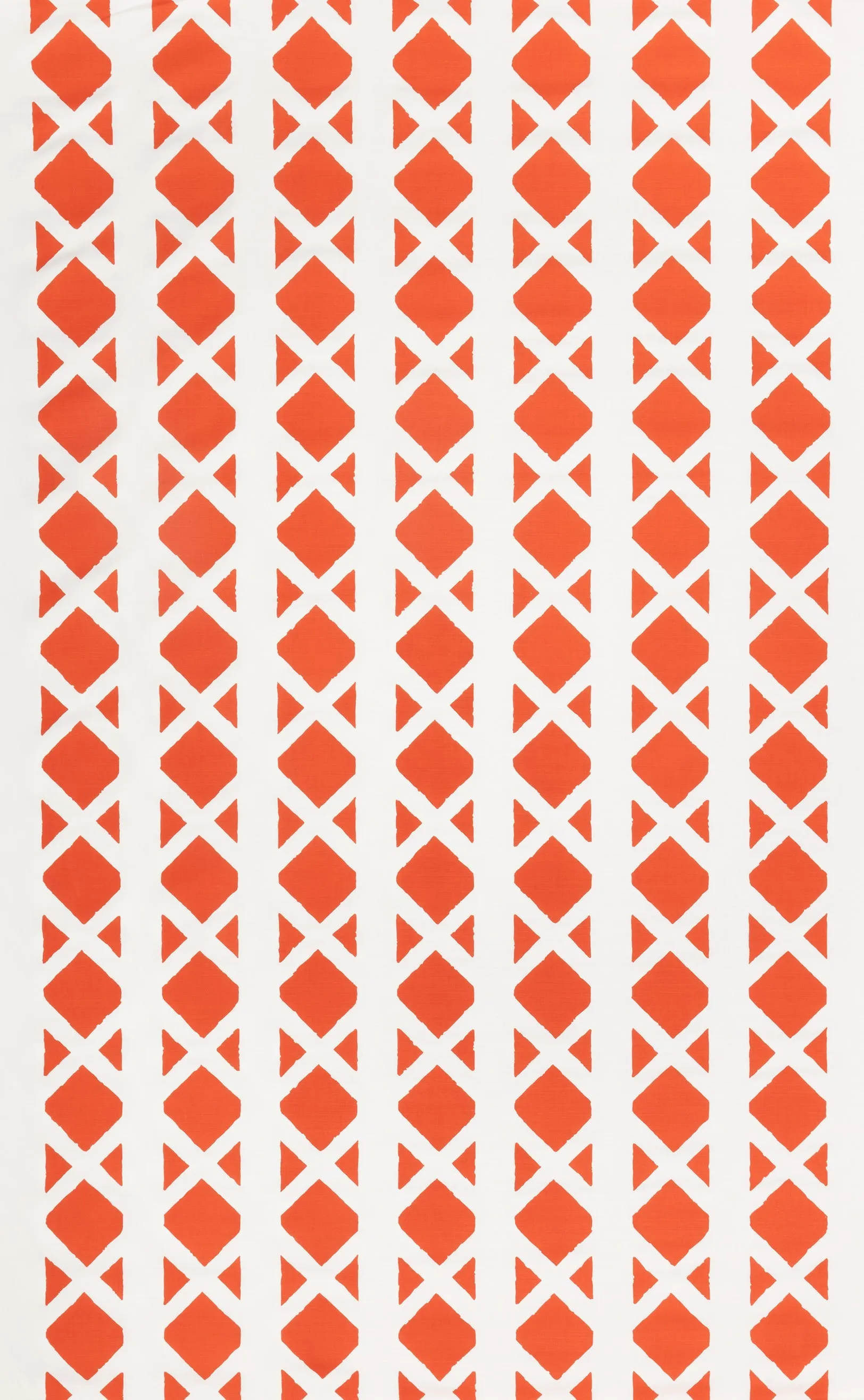 China Seas Fabric: Gazebo Blotch - Custom Rust Orange on White Belgian Linen / Cotton