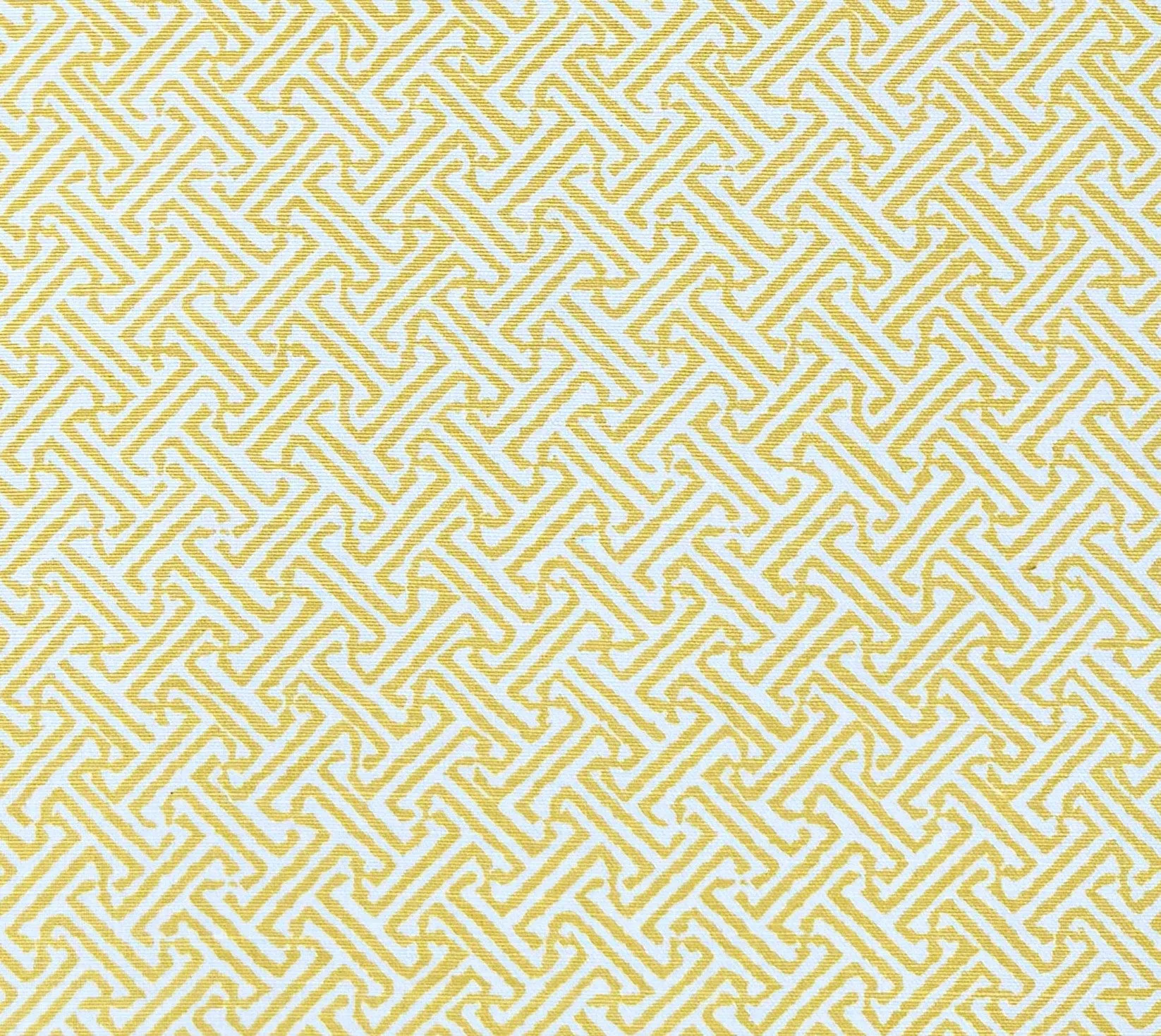China Seas Fabric: Java Java - Custom Yellow on Tinted Belgian Linen / Cotton