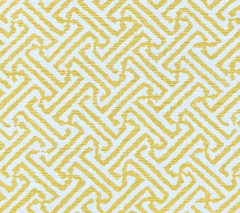 China Seas Fabric: Java Java - Custom Yellow on Tinted Belgian Linen / Cotton