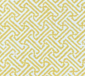 China Seas Fabric: Java Java - Custom Yellow on Tinted Belgian Linen / Cotton