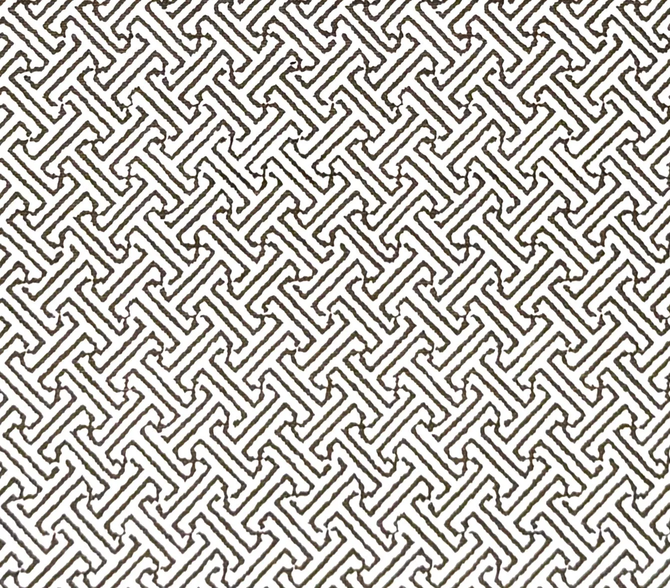 China Seas Fabric: Java Petite - Custom Petite Brown on White Belgian Linen / Cotton