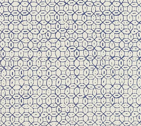China Seas Fabric: Melong Batik - Custom Blue on Tinted Belgian Linen / Cotton