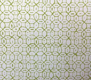 China Seas Fabric: Melong Batik - Custom Green on Tinted Linen / Cotton