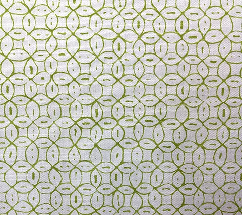China Seas Fabric: Melong Batik - Custom Green on Tinted Linen / Cotton