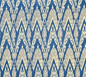 China Seas Fabric: Raffles Reverse - Custom New Navy on Tan Belgian Linen / Cotton