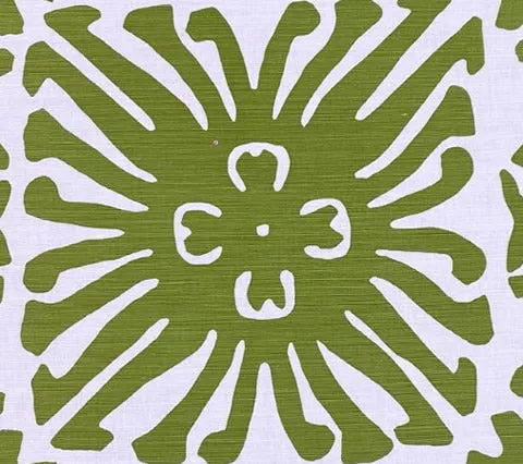 China Seas Fabric: Sigourney - Custom Jungle Green on Belgian Linen / Cotton