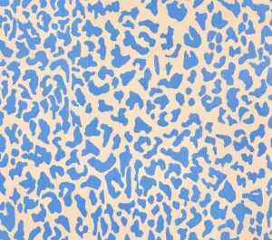 China Seas Fabric: Zeze Leopard - Celestial Blue on Tinted 100% Belgian Linen