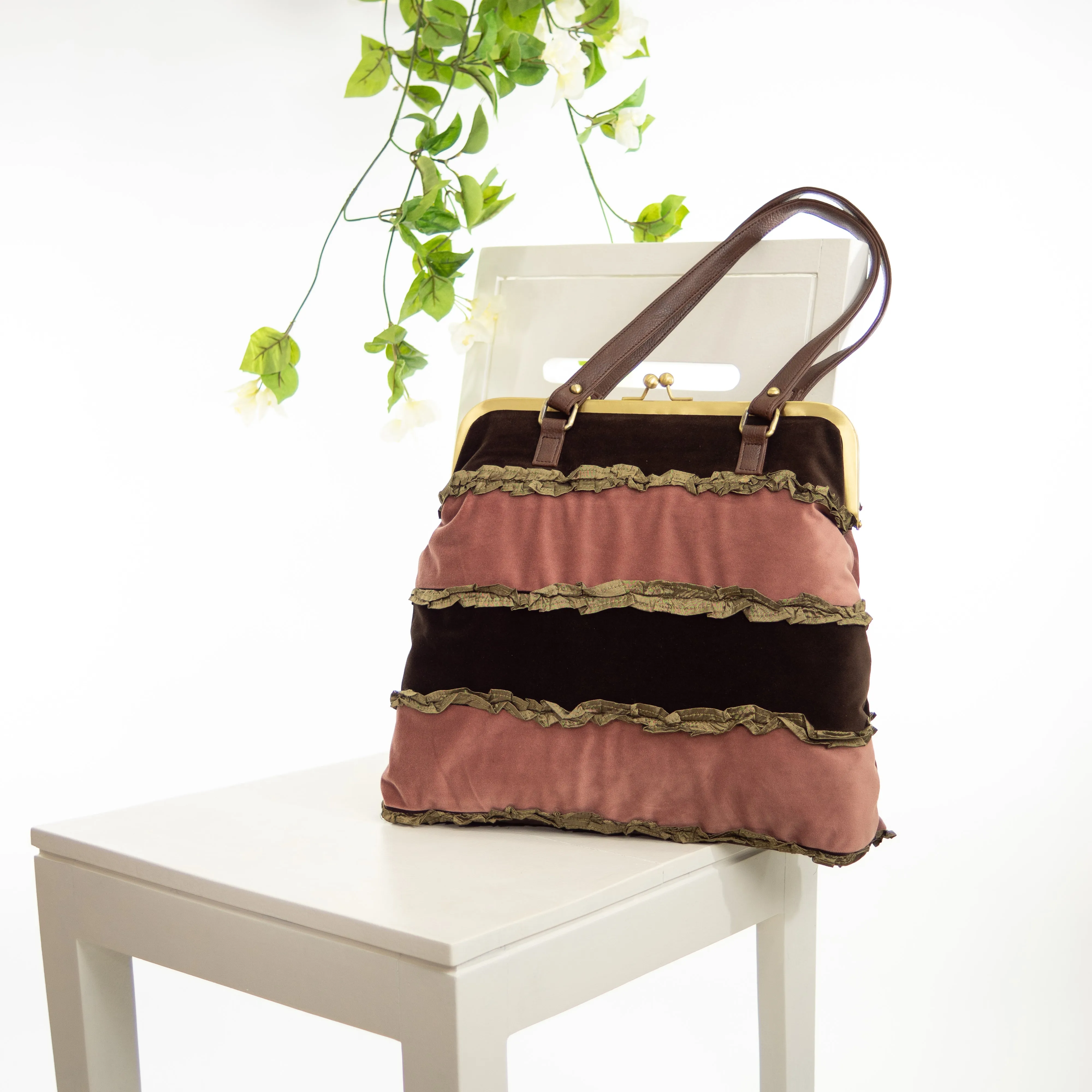 Choco Pink Harmony | Boho Frill Bag